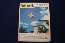 1952 JULY 6 THIS WEEK MAGAZINE - FYLING HORSE AND RIDER COVER - E 22949