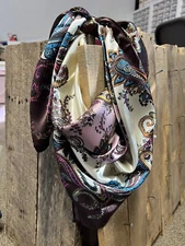 Wild Rag Western Scarves Cowboy Scarf Ranch Lilac Lavender Paisley Floral 36”x36