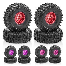 Aluminum 1.0" Beadlock Wheel Rim Tires for Traxxas 1/18 TRX4M 1/24 SCX24 AX24