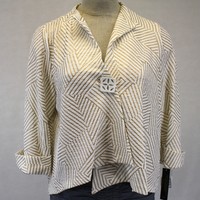 Ic Collection Connie K Gold Striped Blazer Jacket Xxl 1x Usa Made Ic Collection Connie K Gold Striped Blazer Jacket Xxl 1x Usa Made