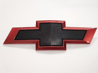 Custom Red & Black Bowtie Emblem - Front Grille Badge For 2022-2025 Chevy Silverado 1500 6 thumbnail image