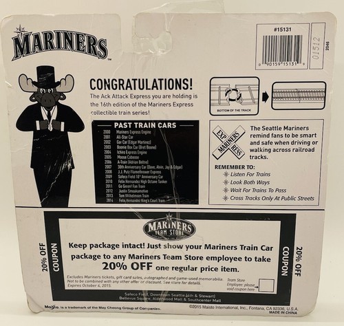 Maisto Seattle Mariners Dustin Ackley Ack Attack Diecast Train (2015) Open Pkg - Picture 2 of 5