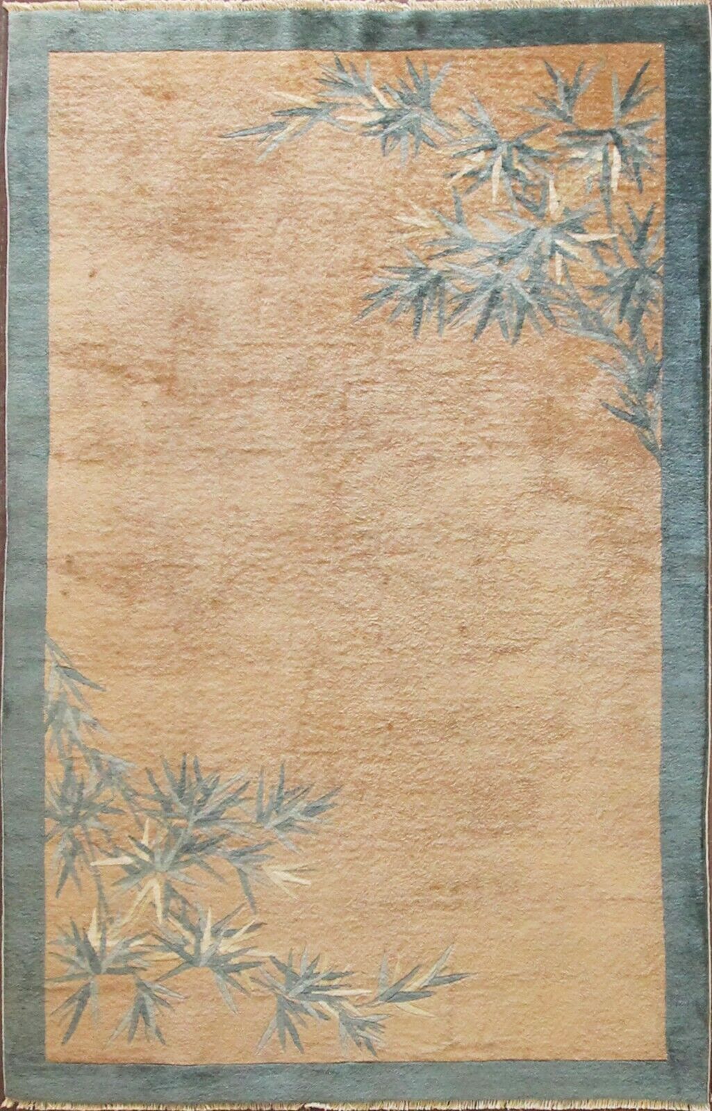  Antique Art Deco Carpet,Bamboo Tree , 5'1" x 7'11" c-1920, #17222