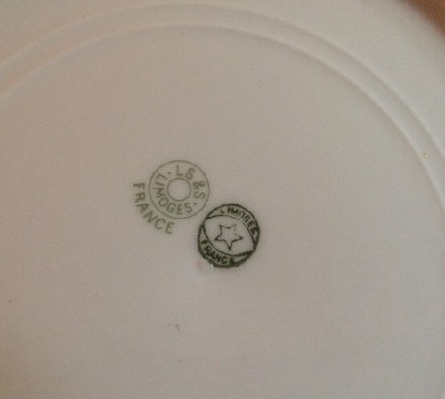Antique LS&S Limoges Double Handle 10" Round White Porcelain Platter France - Picture 9 of 12