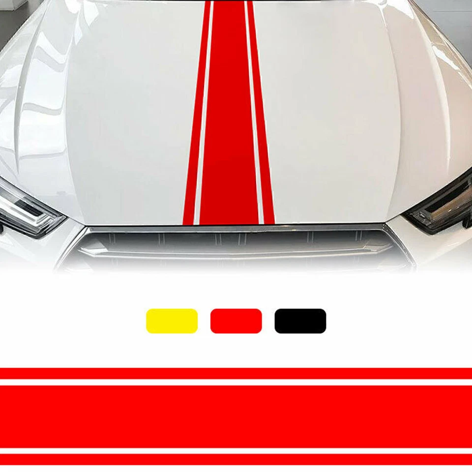 Racing Waterproof Hood Stripes Decal Vinyl Stickers for Car SUV Truck Universal - Image 4 of 4