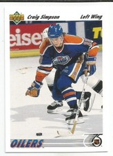 CRAIG SIMPSON 1991-92 UPPER DECK CARD NEAR MINT+ CONDITION