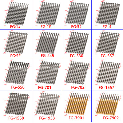 Dental Carbide Drill Bur Diamond FG 0.8-1.6mm fit High Speed Handpiece Tungsten