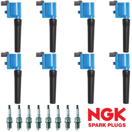 8 Professional Ignition Coil & NGK Spark Plug For 02-05 Ford Thunderbird V8 3.9L