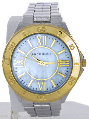Anne Klein AK/3650 Gold Tone Mother of Pearl Dial  Crystal Accented Bezel Watch Anne Klein Womens Mother of Pearl Watch - Gold Tone Bracelet  main image 4
