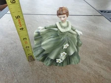 NICE VINTAGE LEFTON 6" DANCING WOMEN LADY IN FLOWER GOWN #1337A FIGURINE PLANTER
