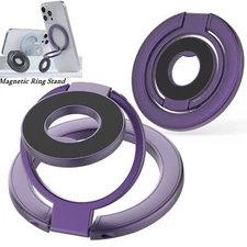 Dual-Sided Magnetic Ring Stand Finger Ring Holder for iPhone 16 17,Mag Safe Case