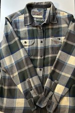 Orvis XL Plaid Flannel Multicolor Long Sleeve Button-Up Shirt Blue Green Beige
