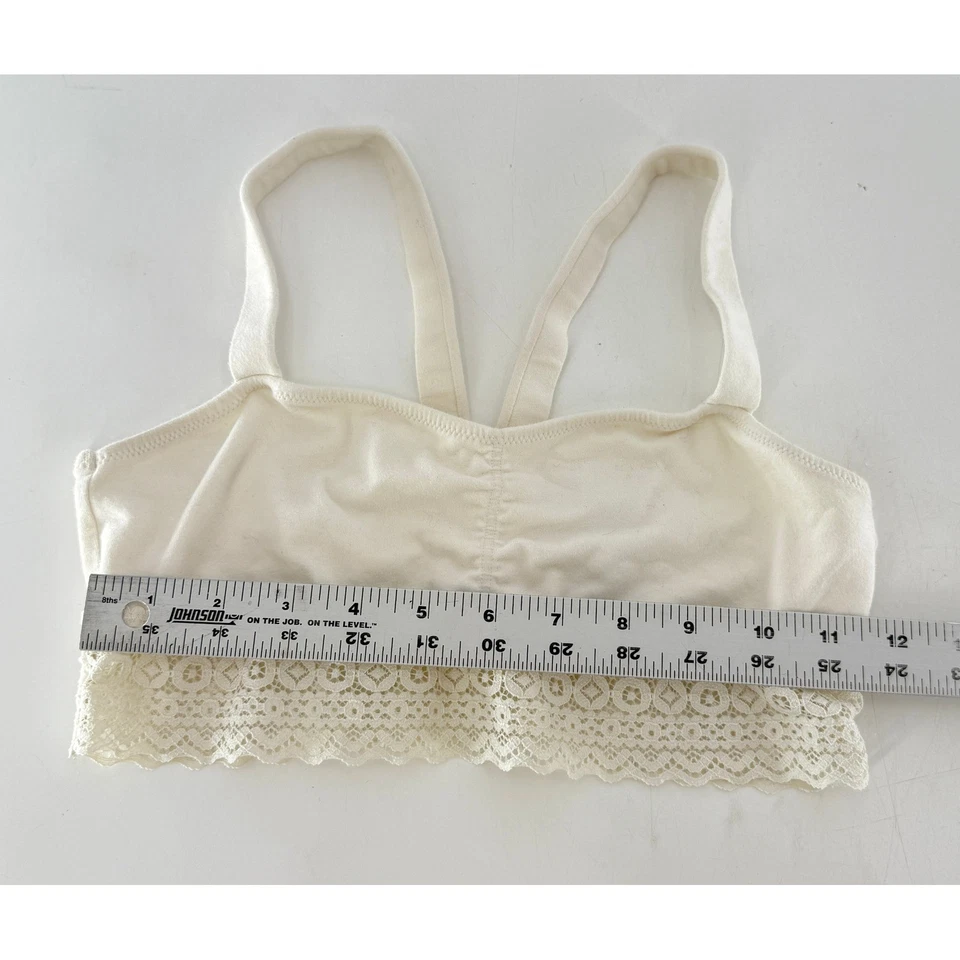 Aerie Lace Trim Bralette Top Ivory Cream Sz M Casual Comfy Y2K Vibes Boho - Image 2 of 4