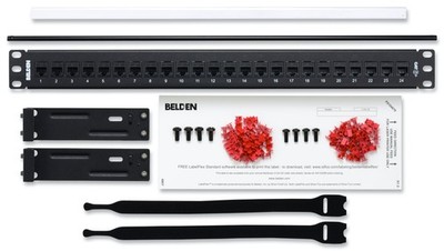 Belden CAT 6+ KeyConnect Patch Panel, 24 port, 1U Rack Mount - AX103253
