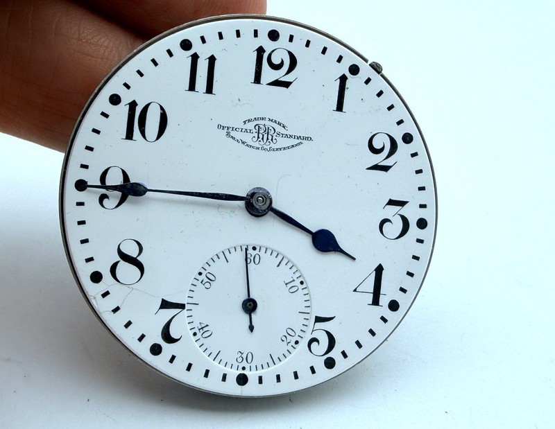 1912 BALL WALTHAM Official Standard Model 1899 DIAL HANDS 21J MOVEMENT CLEAN