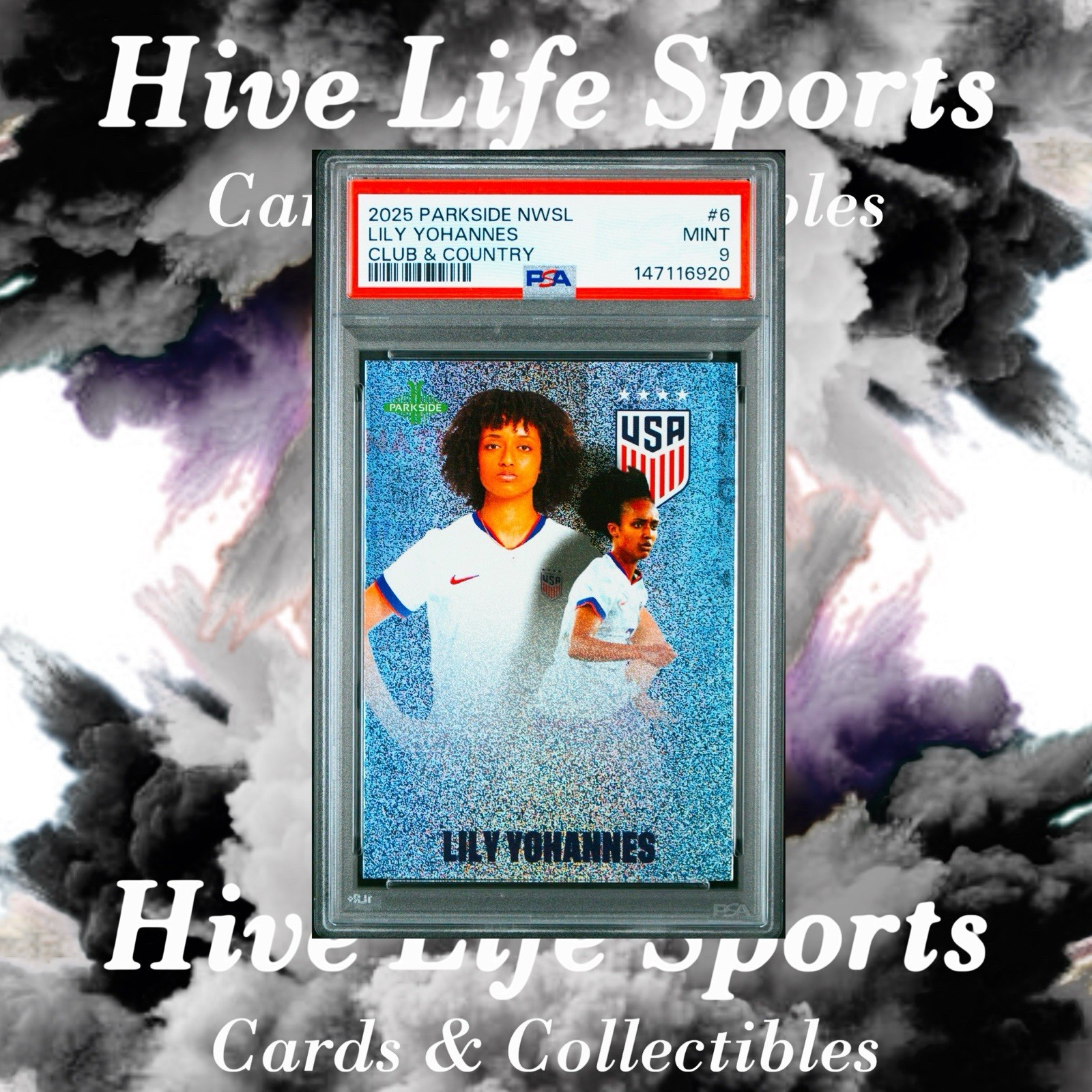 Lily Yohannes 2025 Parkside NWSL Club & Country Foil #6 USWNT PSA 9