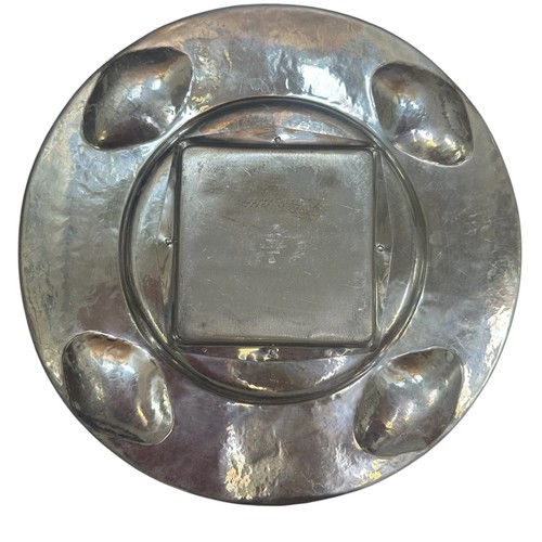 Cellini Craft 1930 Argental Handwrought Aluminum Tray w/ Beautiful Blue Tile - Picture 9 of 9