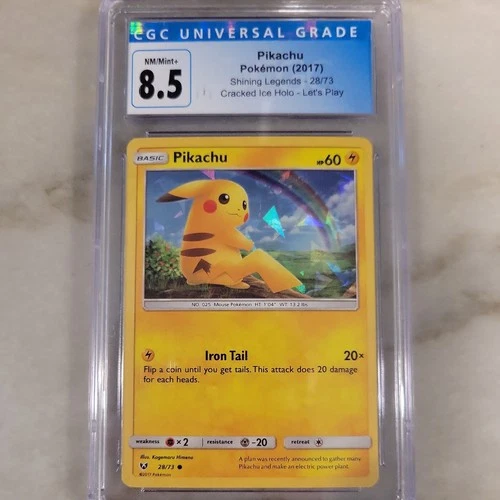 2017 Pokemon Shining Legends #28 Pikachu Cracked Ice Holo CGC 8.5