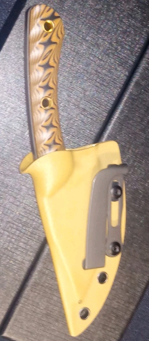 RMJ KD Design Fixed Blade Knife With Kydex Sheath And Micarta Scales