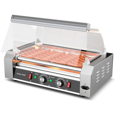 Leconchef Hot Dog Roller Machine Commercial Electric 7 Roller Grill Hot Dog W...