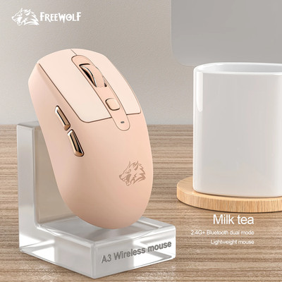 FREEWOLF A3 Wireless Silent Mouse Bluetooth Dual Mode Rechargeable USB-C 4000DPI