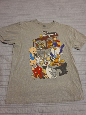 Looney Tunes Warner Bros Studio Tour Graphic T Shirt Mens Large Gray