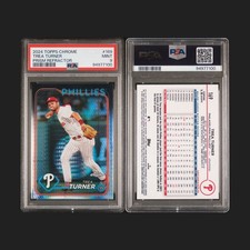 Topps 2024 Chrome Trea Turner #169 Prism Refractor PSA 9 Phillies