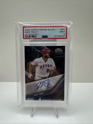 MIKE TROUT 2023 TOPPS CHROME BLACK AUTOGRAPH ANGELS PSA 9 AUTO