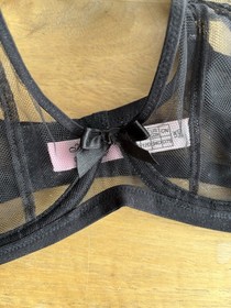 Agent Provocateur Iza Black Sheer Strappy Bra - Size 34D (RRP &pound;145)