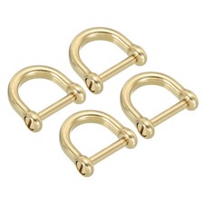 D-Ring Shackle 4Pcs, 1/2 Inch Inside Width Solid Brass U Shape Small Shackles
