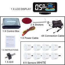 8 Radar Parking Sensor Kit Backlit LED Display Parktronic Backup Detector Assist