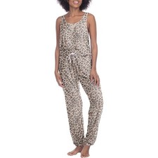 NWT Honeydew Intimates Just Chillin Jogger Jumpsuit in Natural Leopard. Size M.