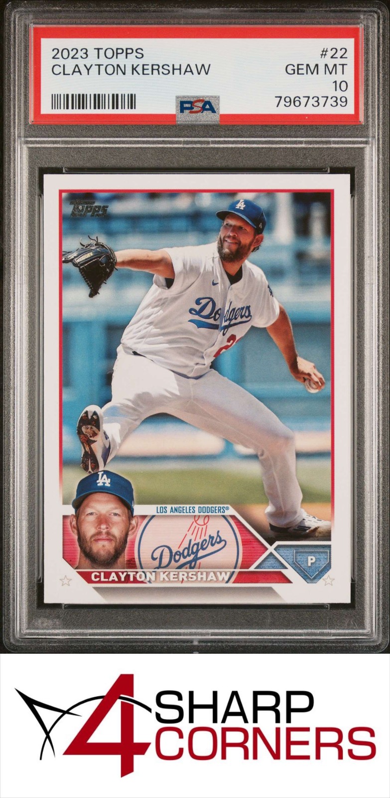 2023 TOPPS #22 CLAYTON KERSHAW DODGERS PSA 10