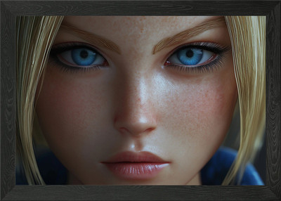 Nahaufnahme Portrait einer Frau gerahmtes Wandbild Poster Leinwanddruck Bild