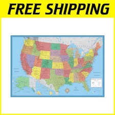 Extra Large USA Map - 48x78 Inches, Laminated