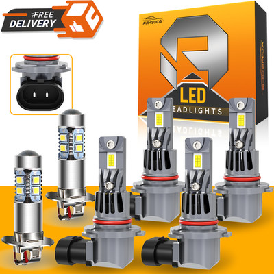 For GMC	Yukon 1993-1999 LED Headlight Hi-Lo Beam Fog Lamps Kit 6pcs Combo