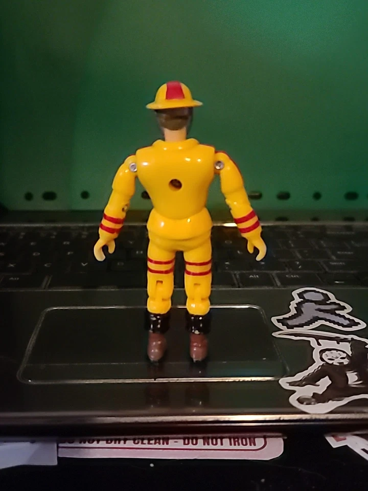 Figura de bombero amarillo Lanard 1999 The Corps Emergency Rescue 3,75" de colección Foto 3 de 4