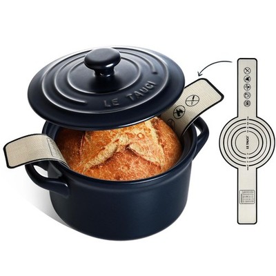 3 qt Ceramic Dutch Oven for Bread Baking with Silicone Sling, Non-Toxic & Lig...