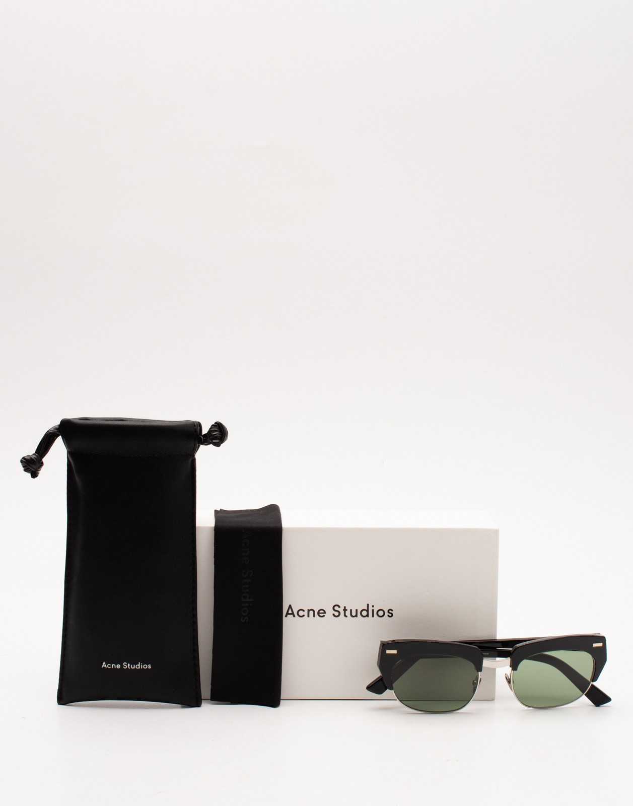 RRP €285 ACNE STUDIOS Oval Sunglasses HANDMADE Glossy Frame Made in France