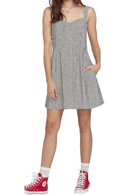 Volcom Damen Newdles Sommer gestreiftes trägerloses Kleid L