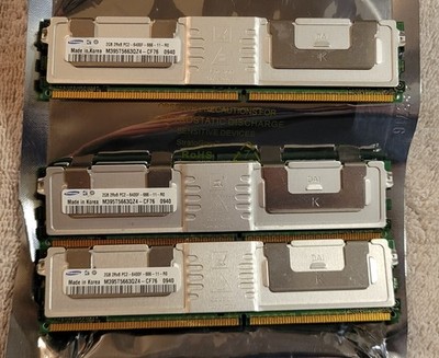 LOT OF 3 Samsung 2GB PC2-6400F-666-11-R0 DDR2 800Mhz Fully Buffered Server RAM