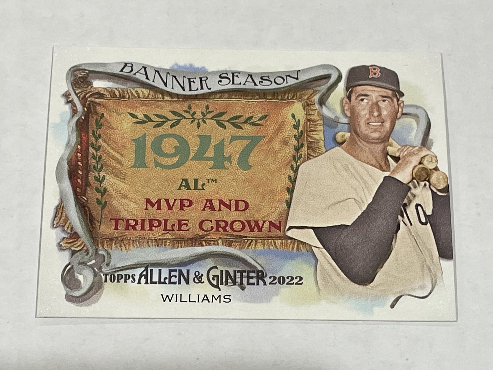 Ted Williams #BS-7 Baseball Cards 2022 Topps Allen & Ginter Banner Seasons trading card — raw and PSA graded price guide