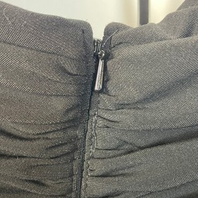 Vtg Jessica McClintock Black Halter Neck Size 8 Ruched Wide Leg Jumpsuit Dressy