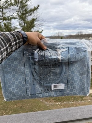 Nike Air Jordan Monogram Logo DENIM Jacquard Duffle Blue Luxury