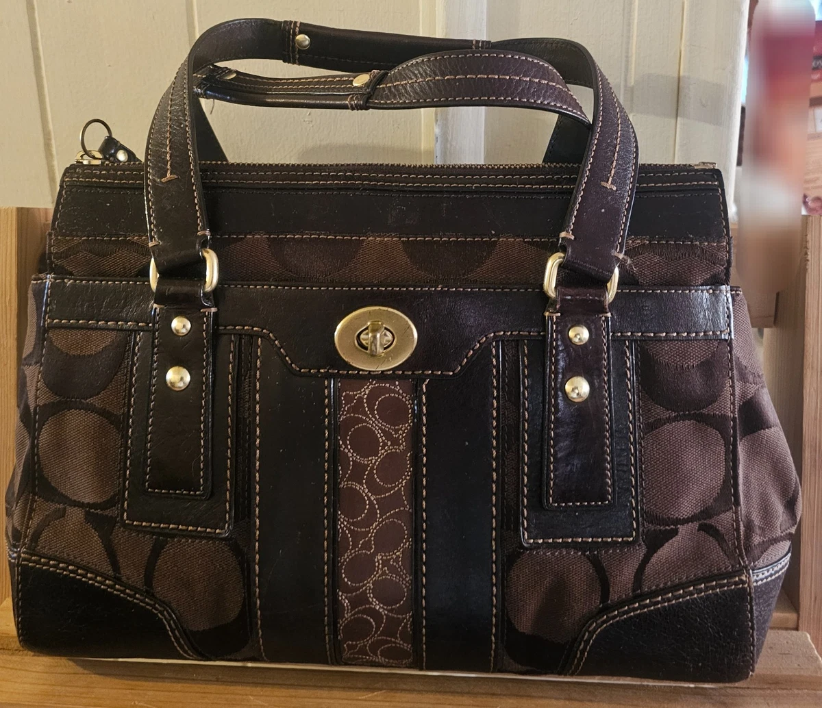 Coach Hampton Satchel/Top Handle Bag Striped Bags & Handbags for 
