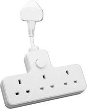 Plug Extension Socket 3 Way Multi Adapter UK Multiplug Socket...
