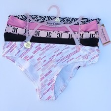 JUICY COUTURE 5 Pack Women XL Logo Panties Black Gray Pink White light-pink NEW