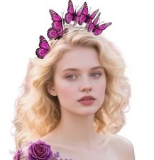 Butterfly Fascinator Hats Headband Monarch Butterfly Crown Tea Party Pink