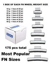 GUDE Tire Wheel Balancing Weights FN Type Coated Steel Clip On 175 pc (10-40 g.)