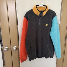 Dutch Bros Coffee Men s Small Colorblock Fleece Snap Up Pullover Sweatshirt